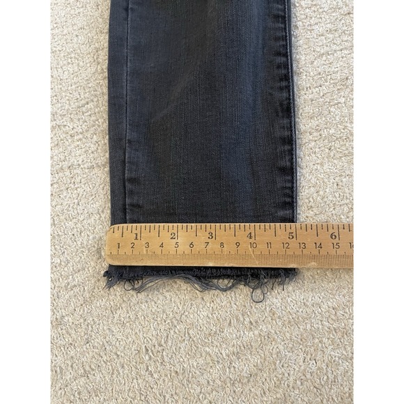 Madewell Women's Jeans Size 28 9" High Rise Skinny Black Distressed Denim Youth - Picture 6 of 8